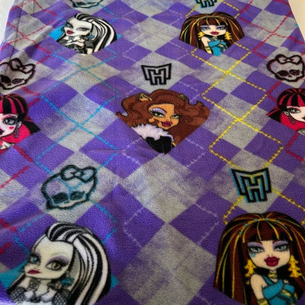 Monster High design fleece blanket homemade